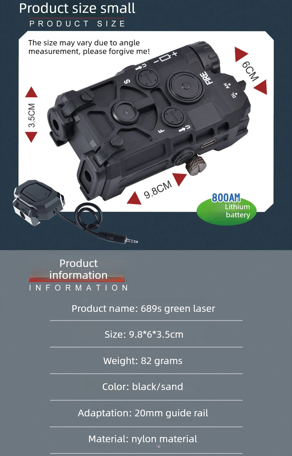 PEQ Style Tactical Red/Green Light/ Laser Combo