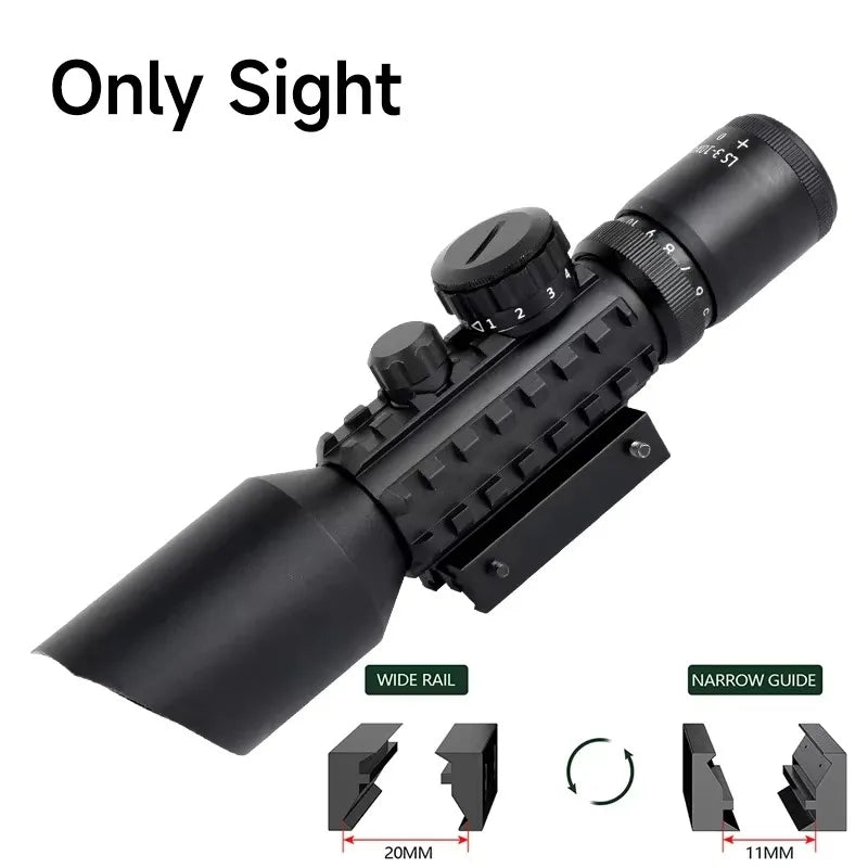 Illuminated Cross-Hair Reticle Scope w/ Laser