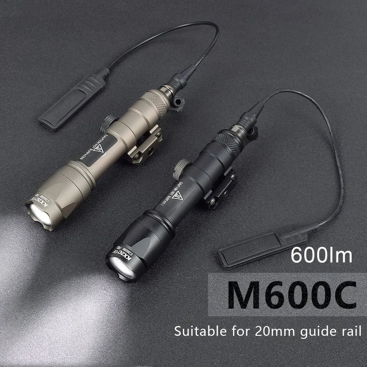 Tactical Scout Light With Dual Function Pressure Switch 600 Lumen