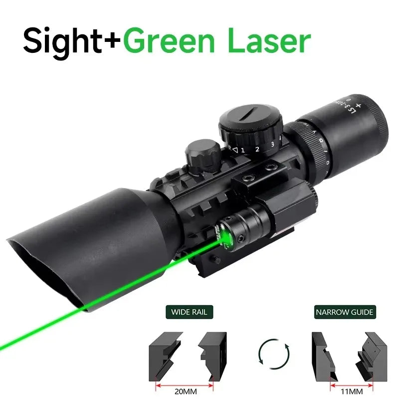 Illuminated Cross-Hair Reticle Scope w/ Laser