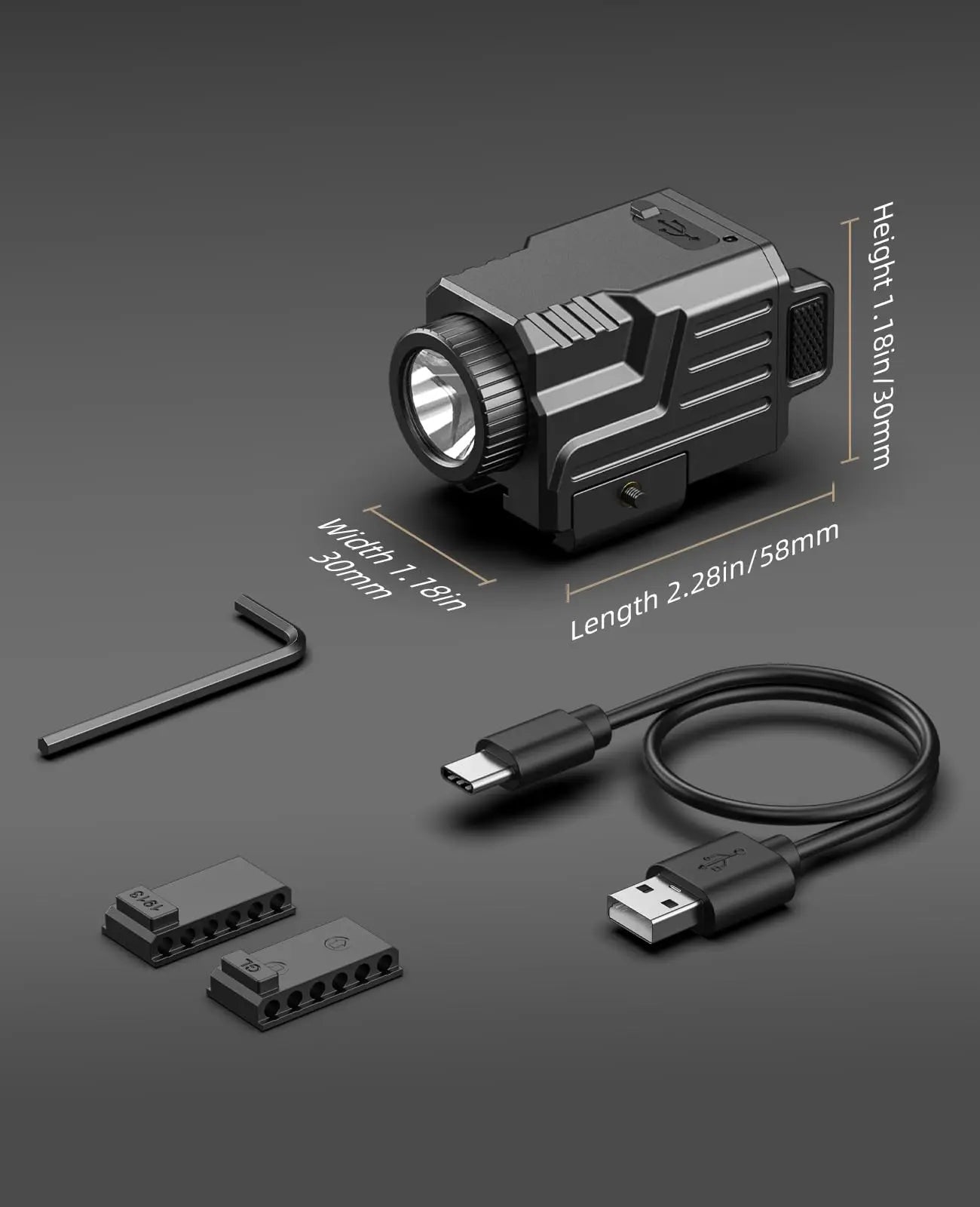 Tactical 800 Lumen Rechargeable Pistol Light