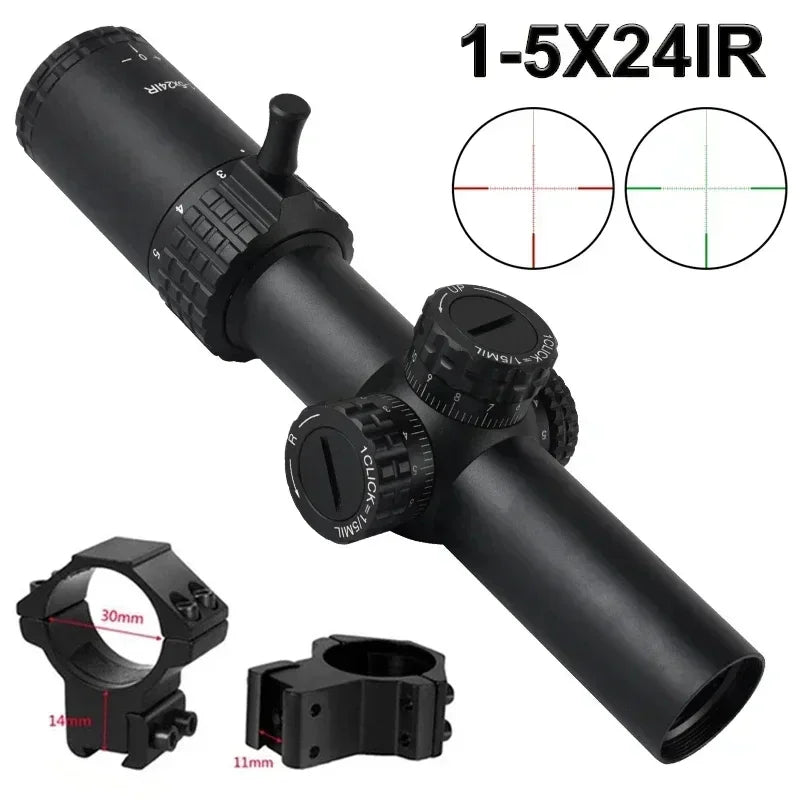 1-5X24 Tactical Scope w/Red/Green
