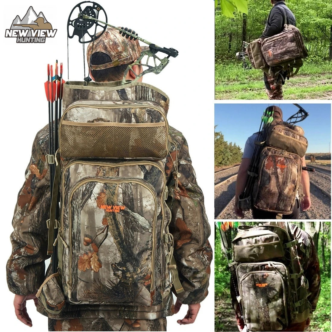 Camo Hunting Backpack with Bow Holder