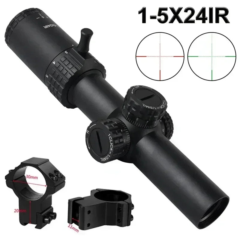 1-5X24 Tactical Scope w/Red/Green