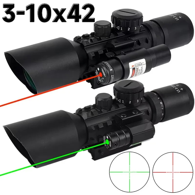 Illuminated Cross-Hair Reticle Scope w/ Laser