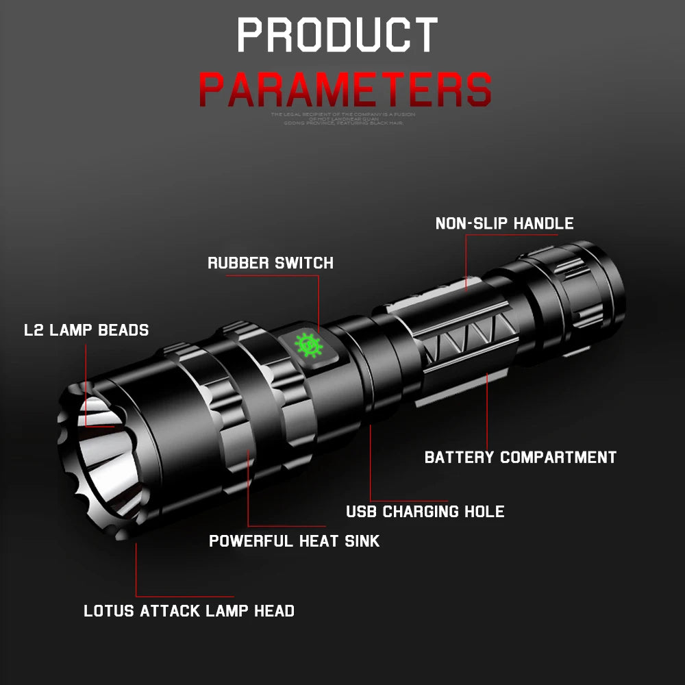 LED Tactical USB Flashlight