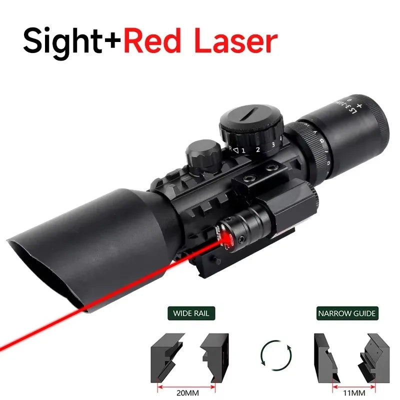 Illuminated Cross-Hair Reticle Scope w/ Laser