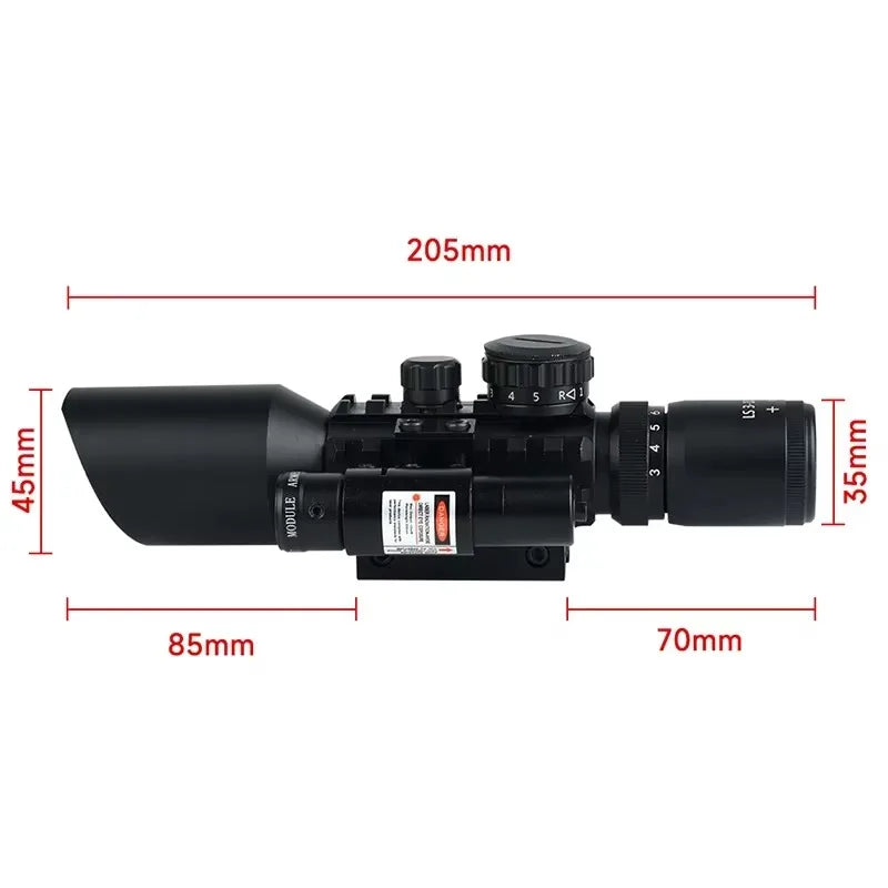 Illuminated Cross-Hair Reticle Scope w/ Laser