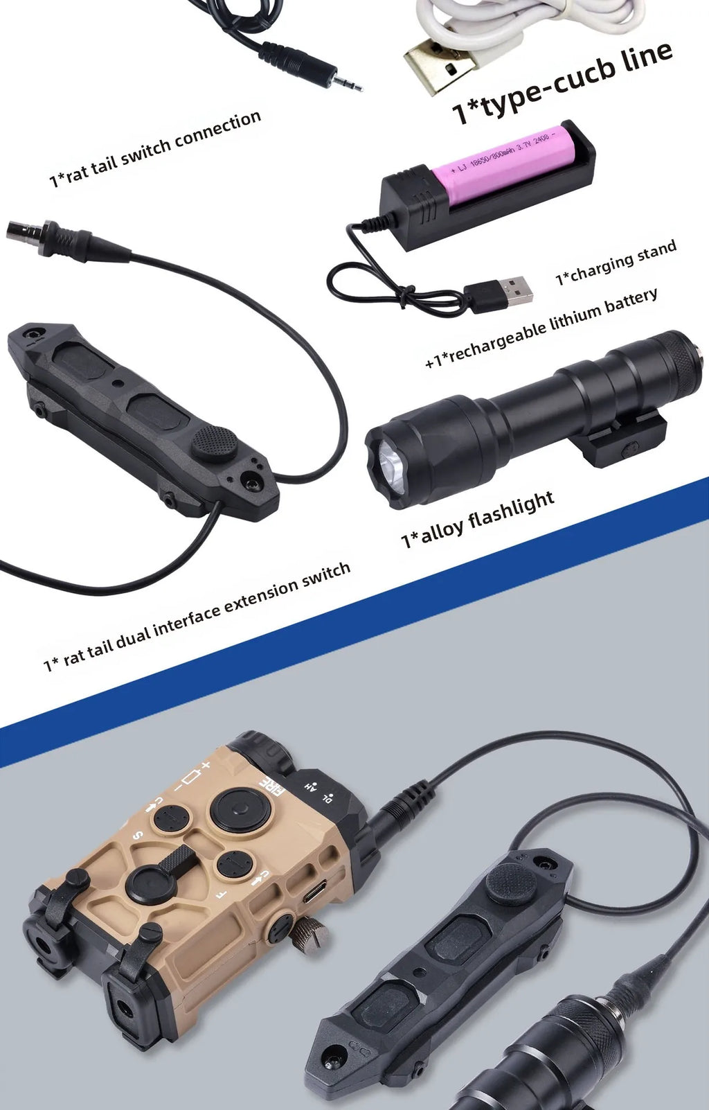 PEQ Style Tactical Red/Green Light/ Laser Combo