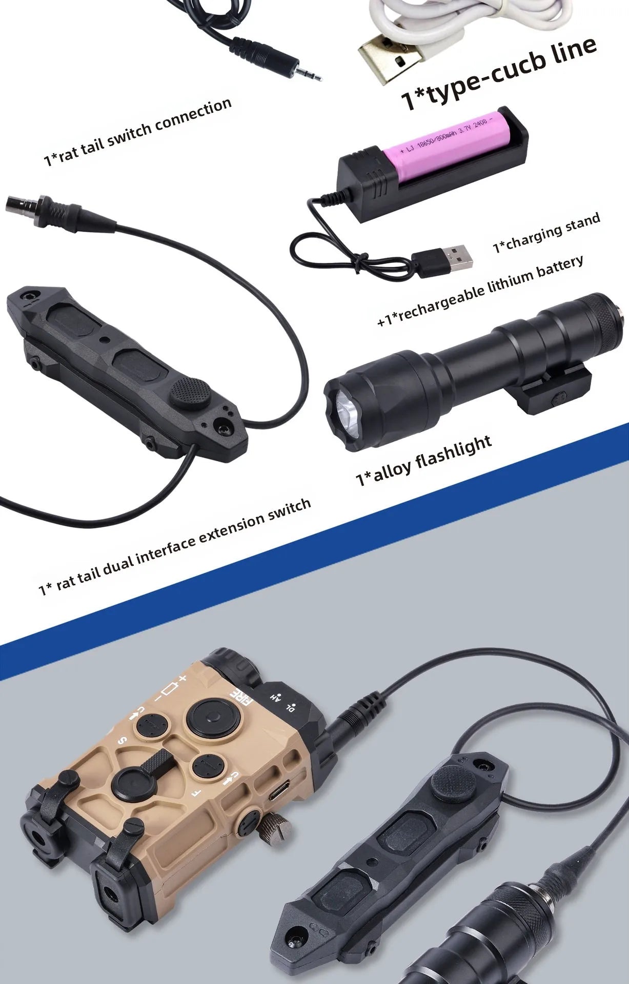 PEQ Style Tactical Red/Green Light/ Laser Combo