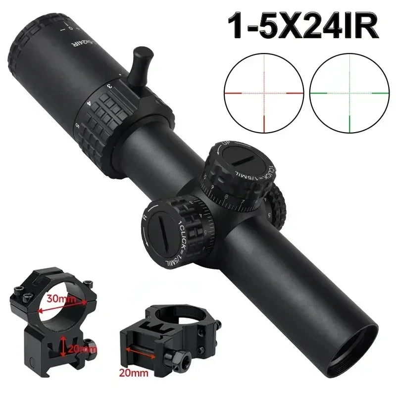 1-5X24 Tactical Scope w/Red/Green