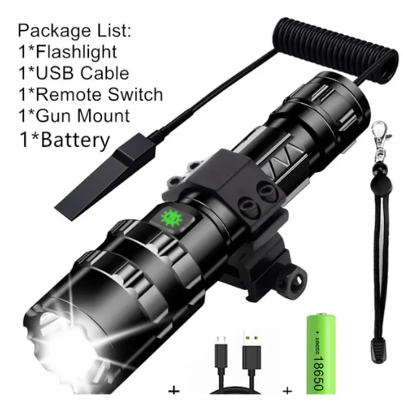 LED Tactical USB Flashlight