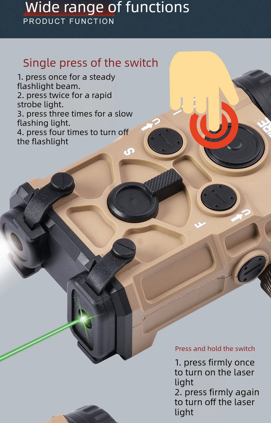 PEQ Style Tactical Red/Green Light/ Laser Combo