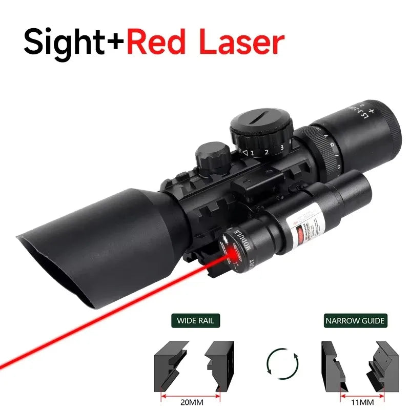 Illuminated Cross-Hair Reticle Scope w/ Laser