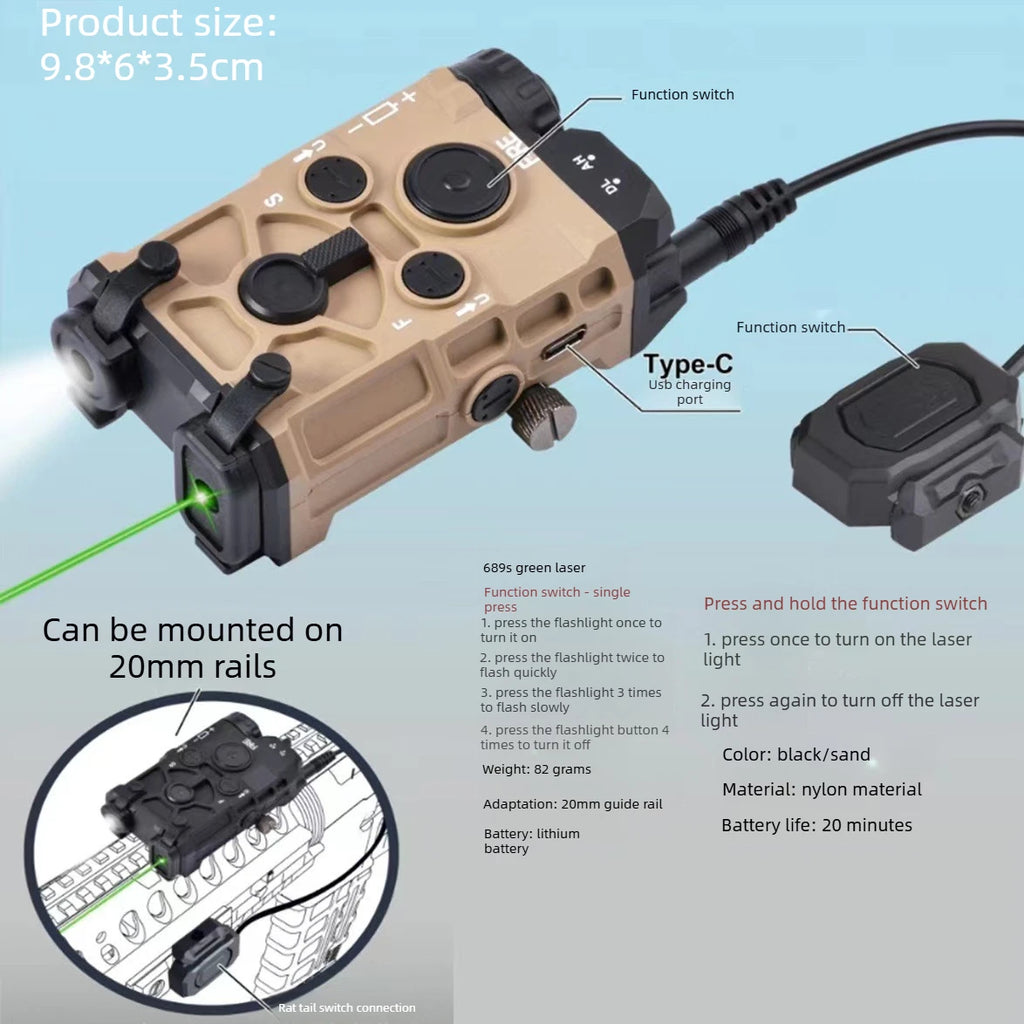 PEQ Style Tactical Red/Green Light/ Laser Combo