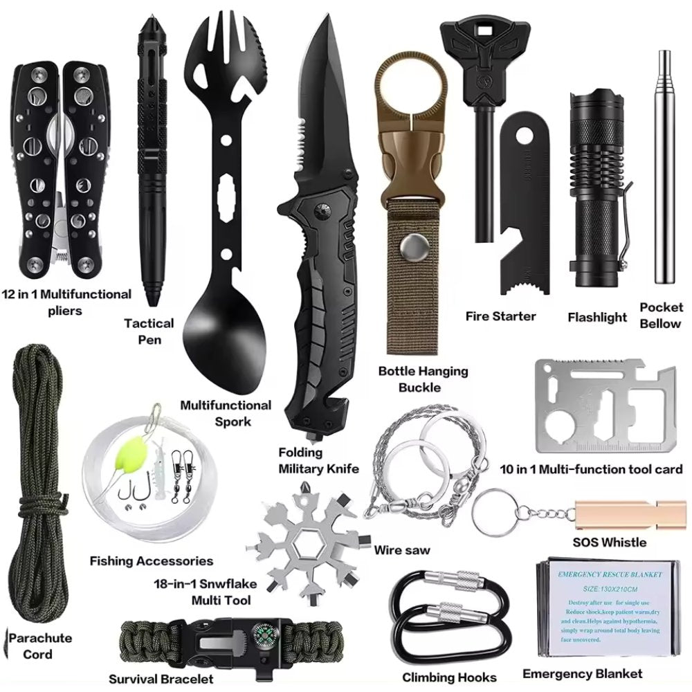 31 Pieces Survival Gear with Bag